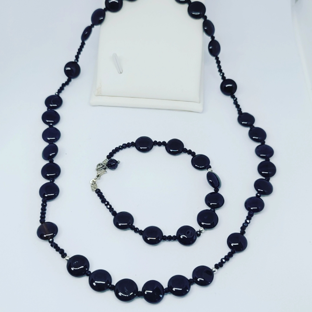 Black Agate Necklace and bracelet set 😍